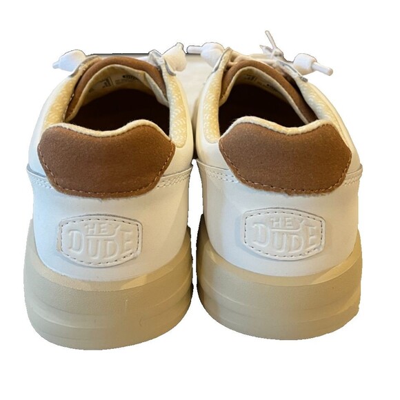 NEW Hey Dude Size 8 Karina Duo Classic White / Tan Sneaker Lace Up Women's NWT - Picture 4 of 13